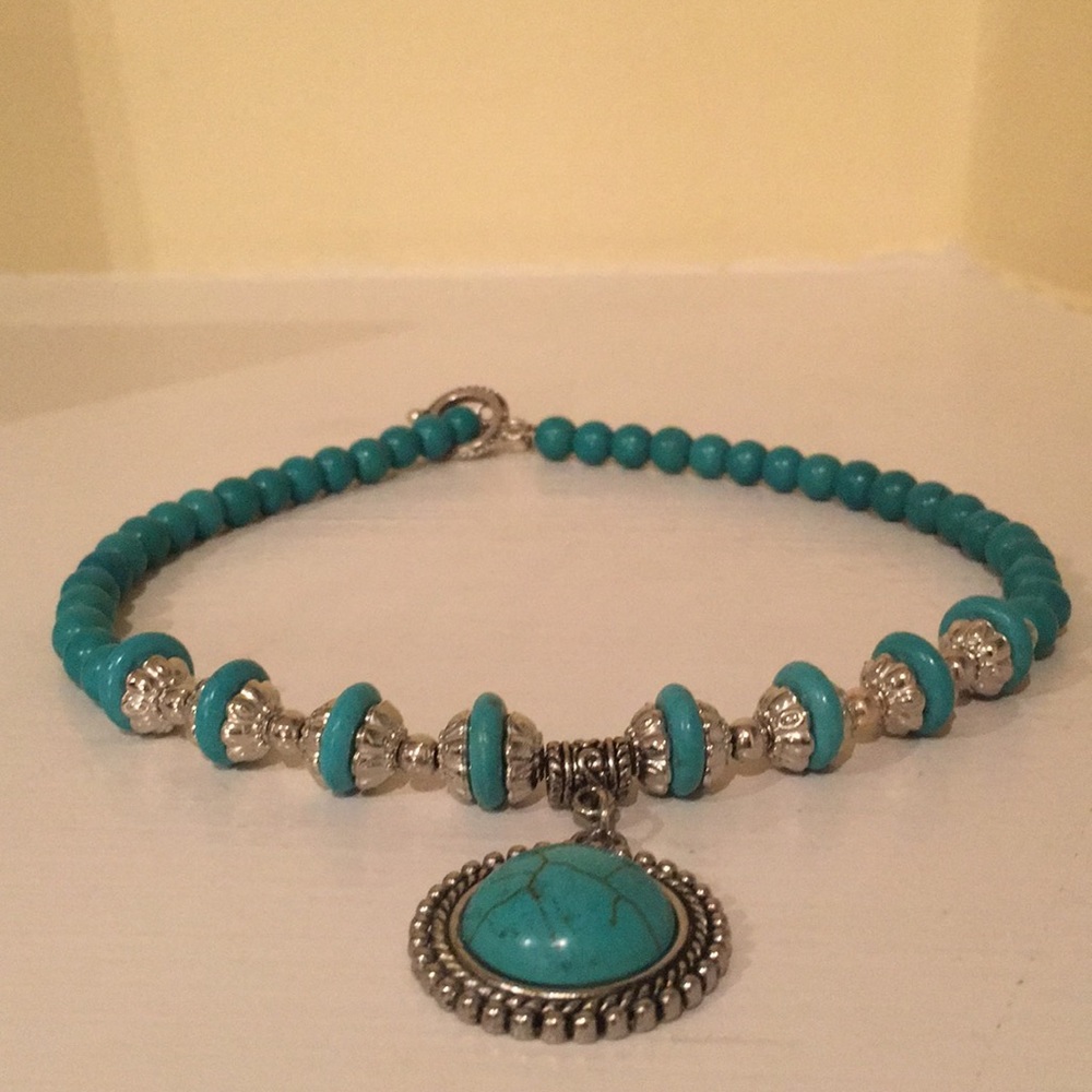 Howlite gemstone necklace.